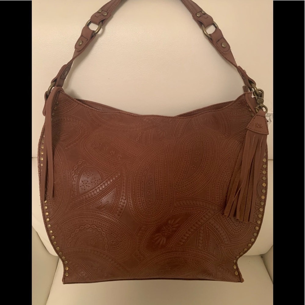 The Sak Silverlake Embossed Hobo Tote In Carmel